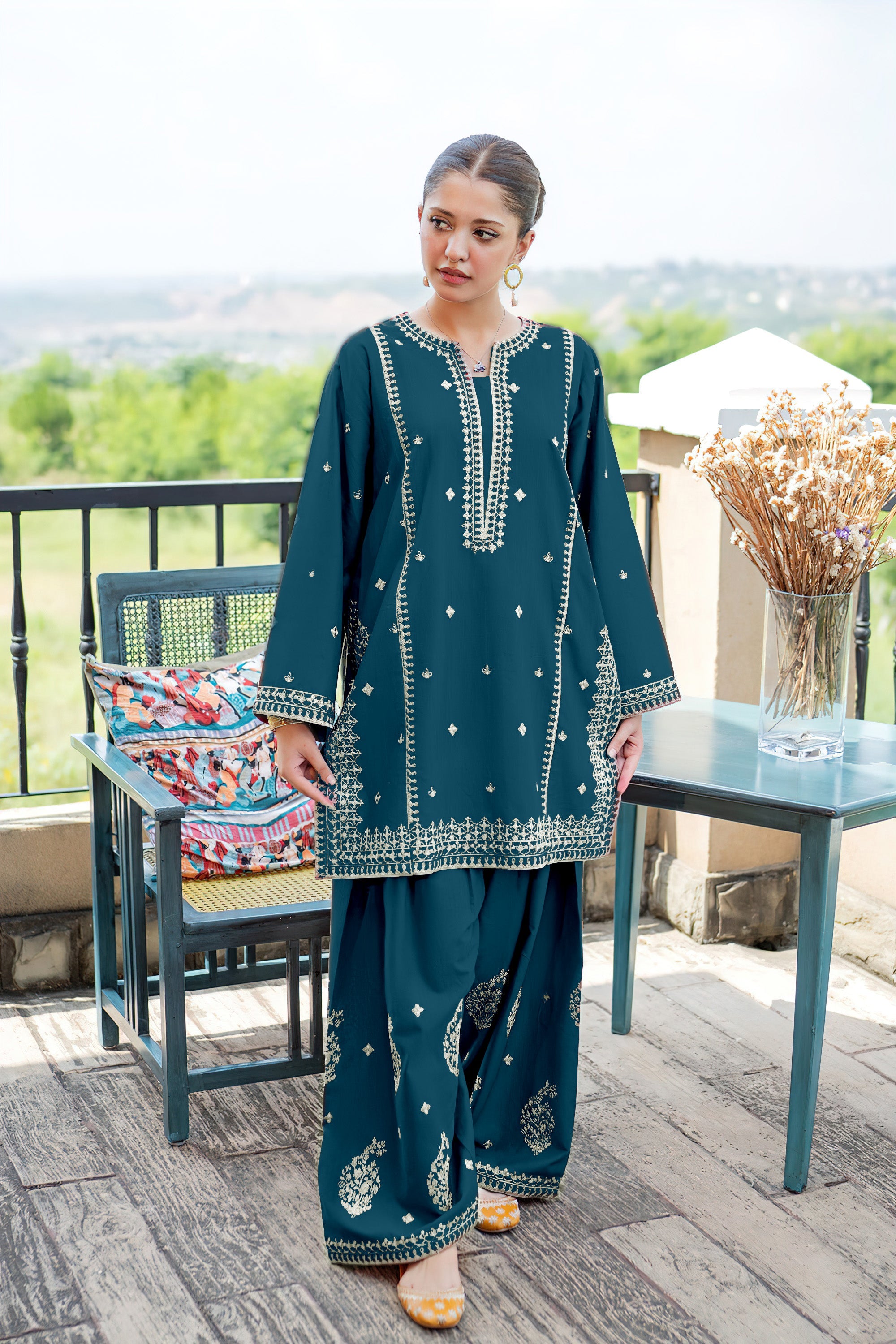 Embroidered 2-Piece Lawn Un-stitched