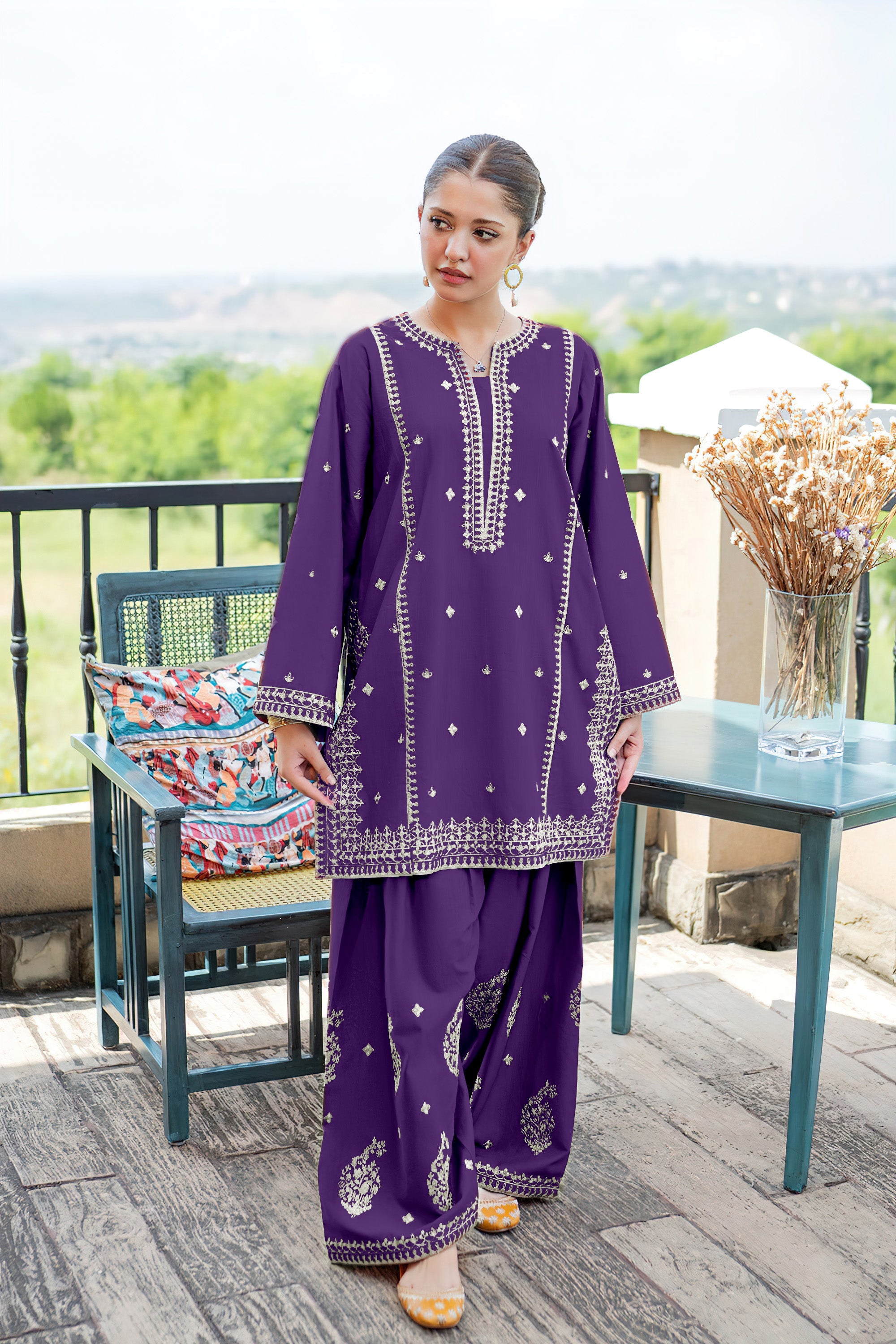 Embroidered 2-Piece Lawn Un-stitched