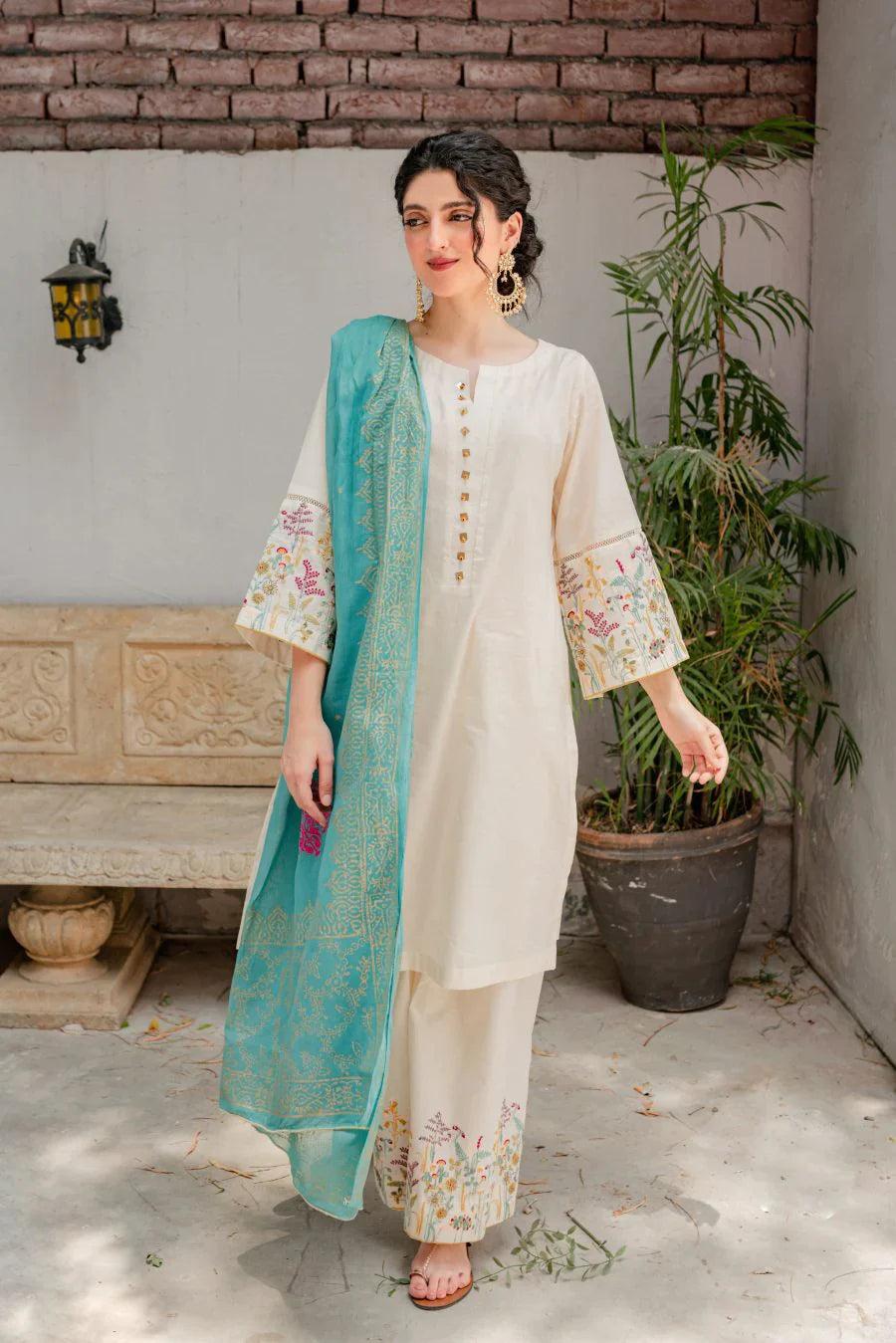 LAWN 3PC EMBROIDERED 010