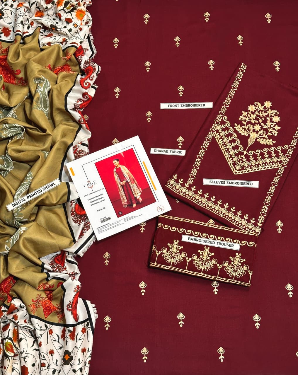 LAWN 3PC EMBROIDERED 012