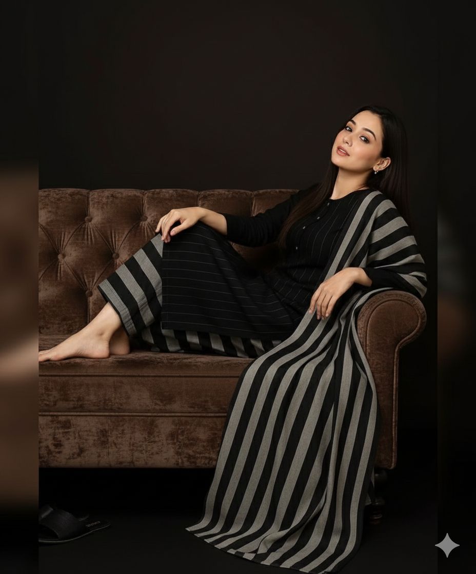 3pc Multani Susi Khaadi (Black)