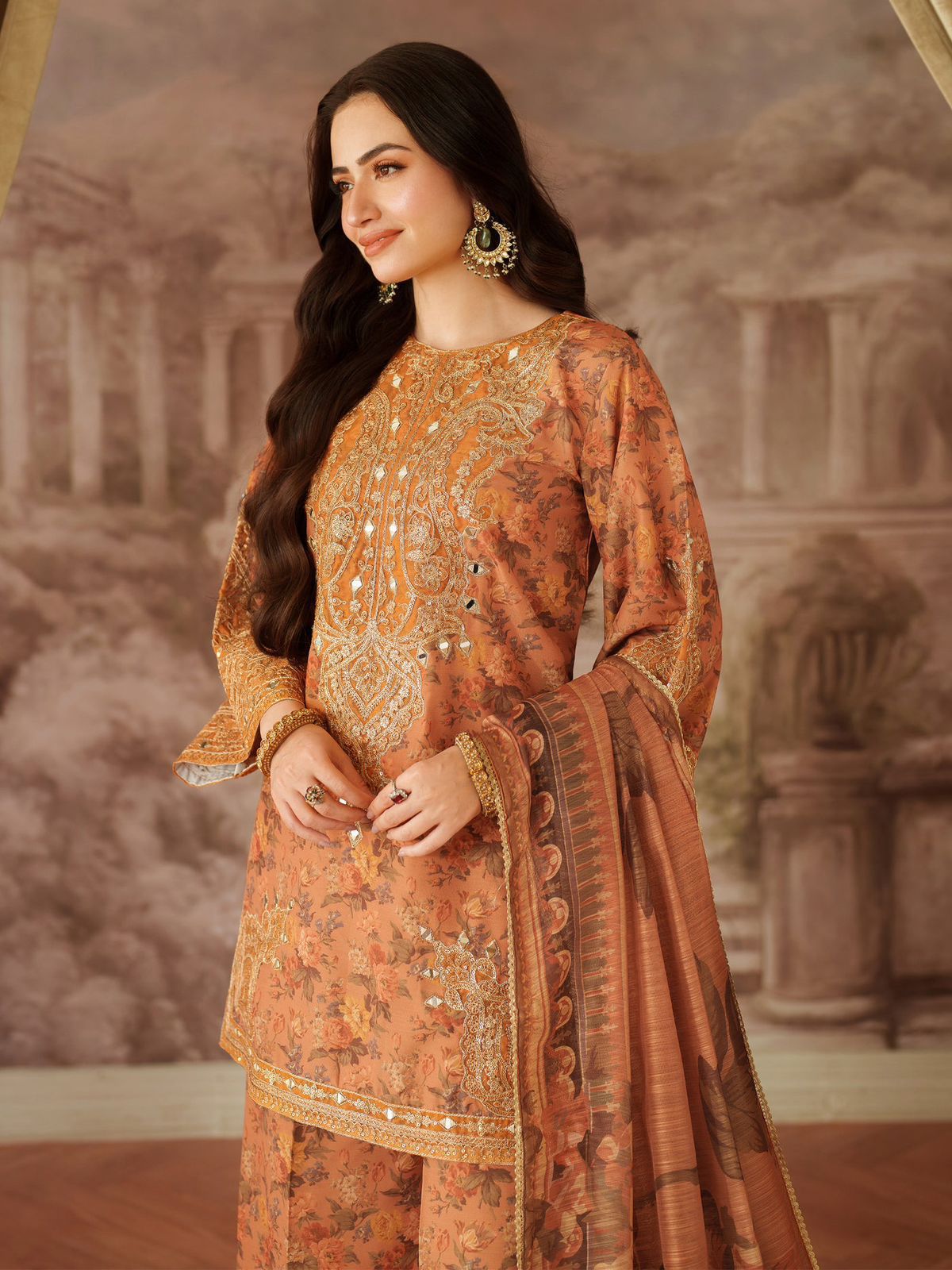 Lawn collection 2026 Mohagni MOST DEMANDING EDITION 03PCS UNSTITCHED SUIT FABRIC Digtal printed lawn9
