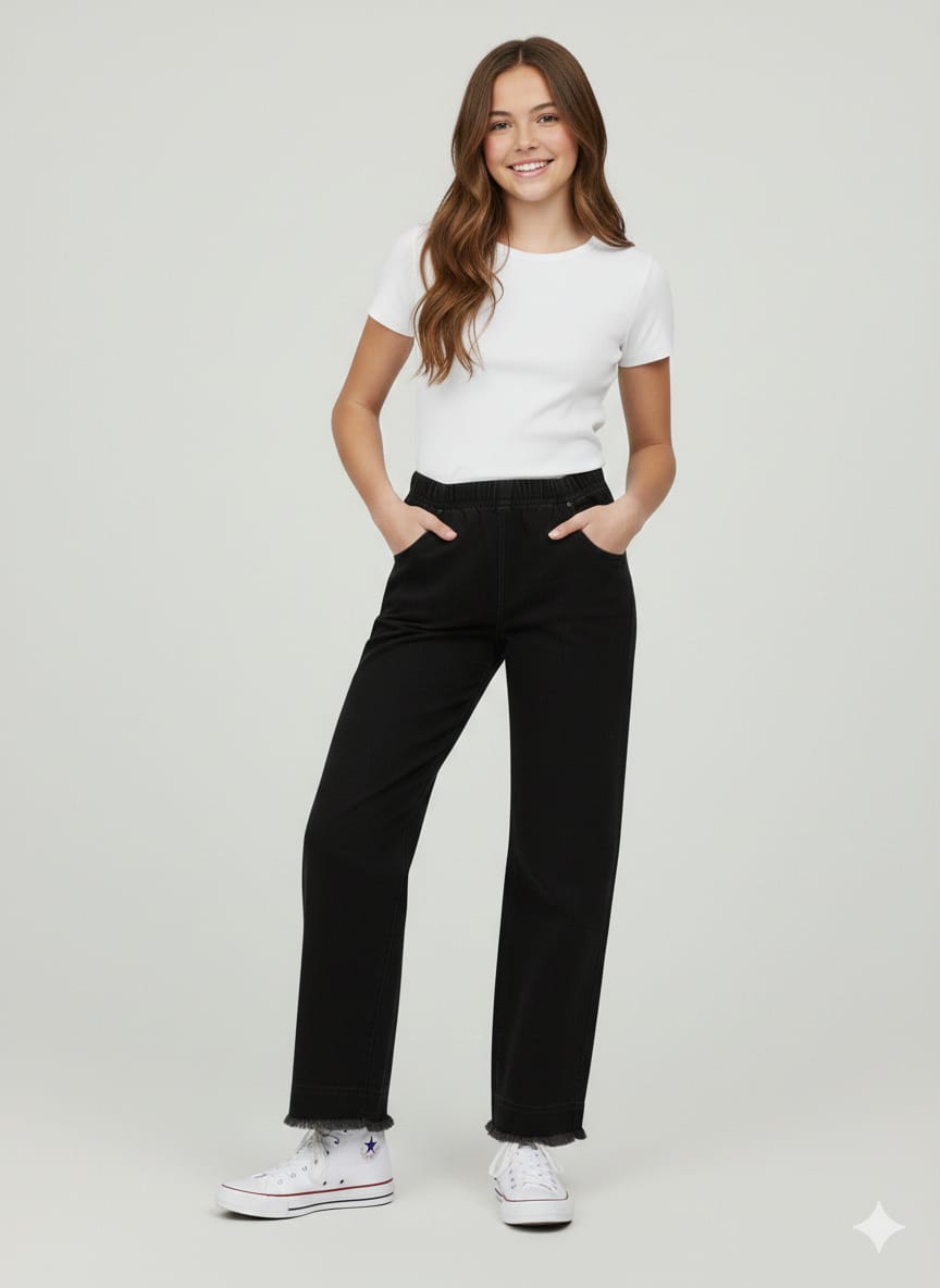 Women's Wide Leg Denim(Black)