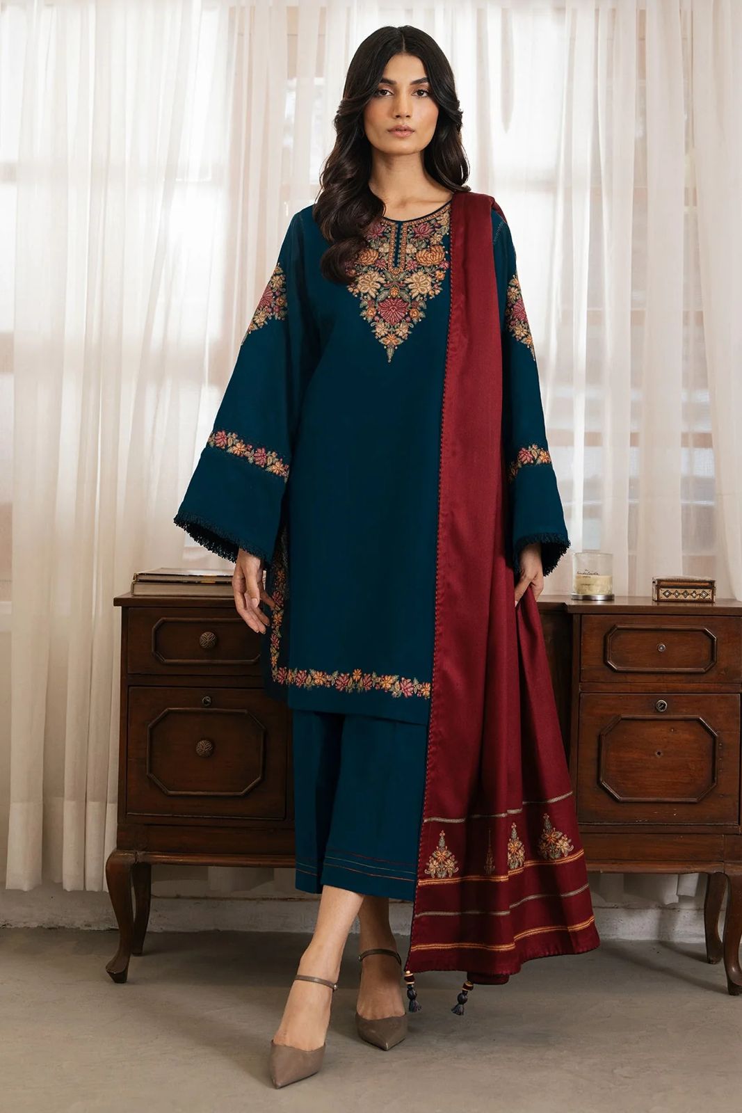 JAZMIN Summer Unstitched 3pc Lawn Embroidered Suite -AC 0692