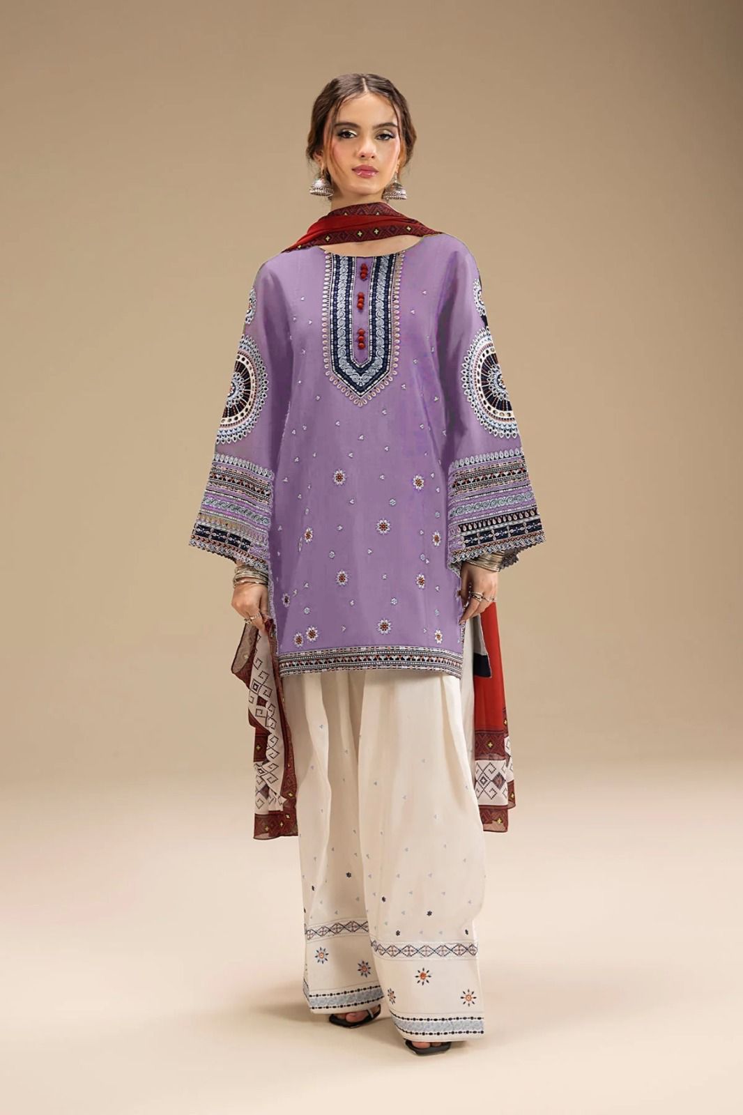 JAZMIN EMB 2pc : LILAC UNSTITCHED