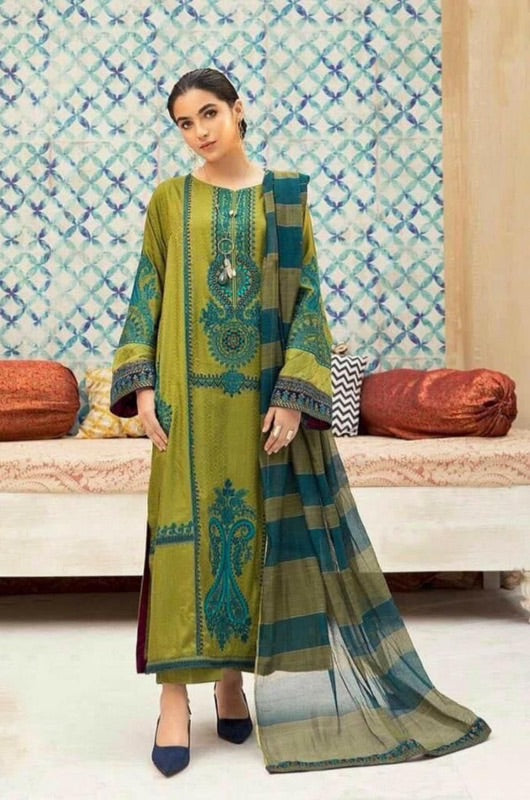 Maria.B 701 | 3PC Embroidered Lawn Suit – Summer Collection