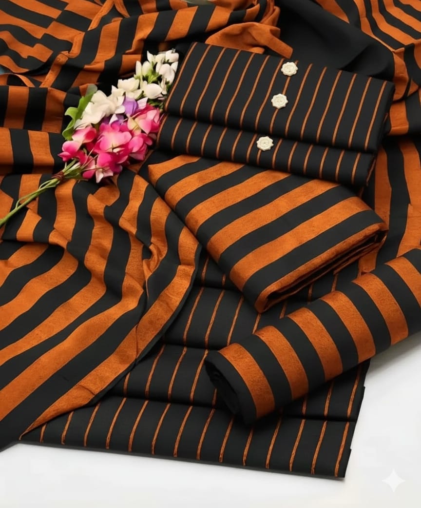 3pc Multani Susi Khaadi (orange)